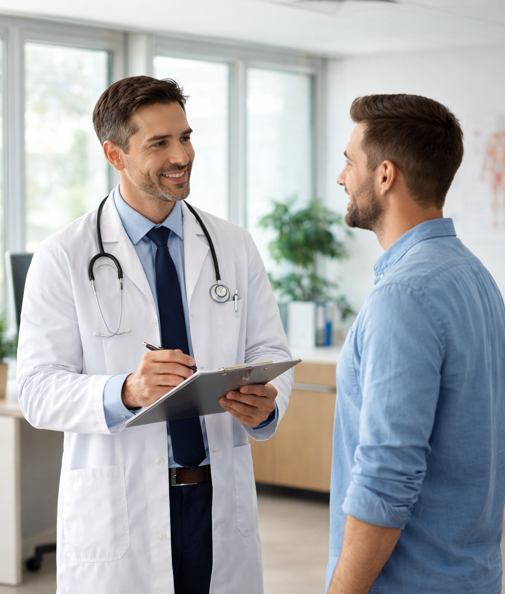 Doctor talking to patient