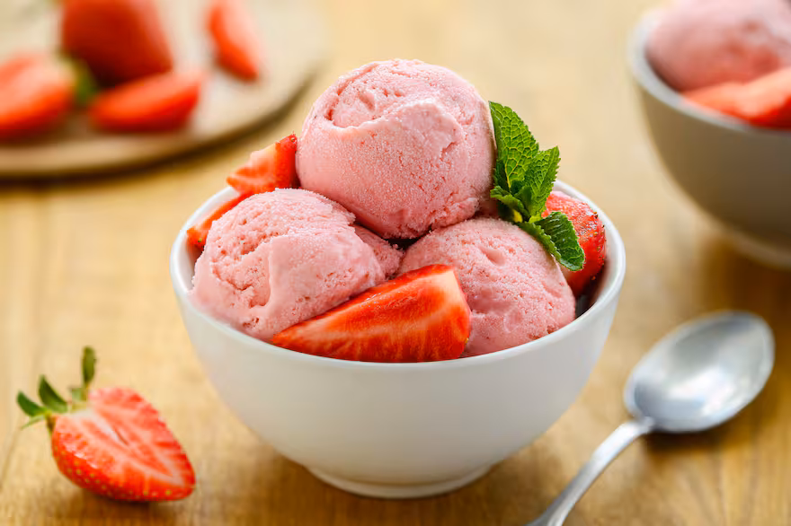 Helado de fresa